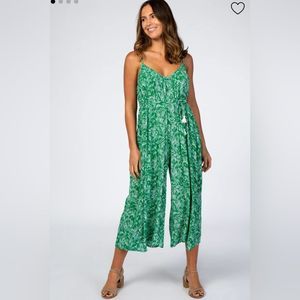 Pinkblush Green Tropical Print Jumpsuit